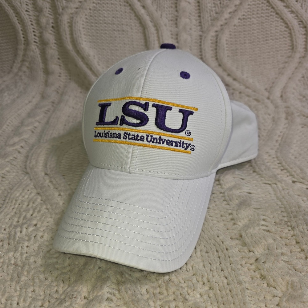 The Game LSU Tigers Snapback Hat White Purple Gold Tiger Eye on‎ Back NWT